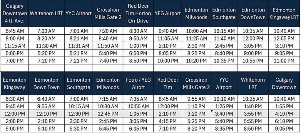 Book your bus ride from Calgary to Edmonton